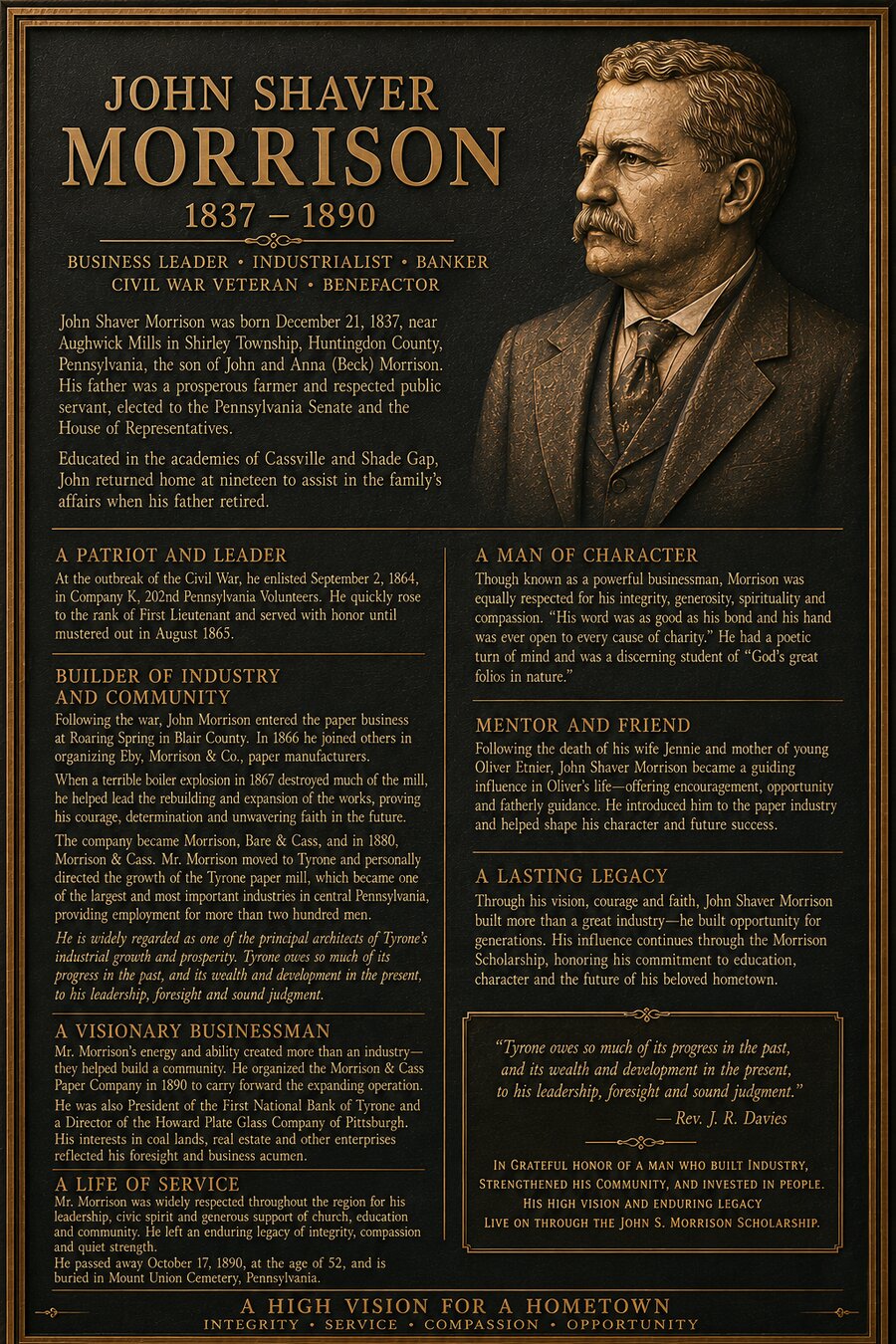 Portrait and biography of John Shaver Morrison (1837–1890)